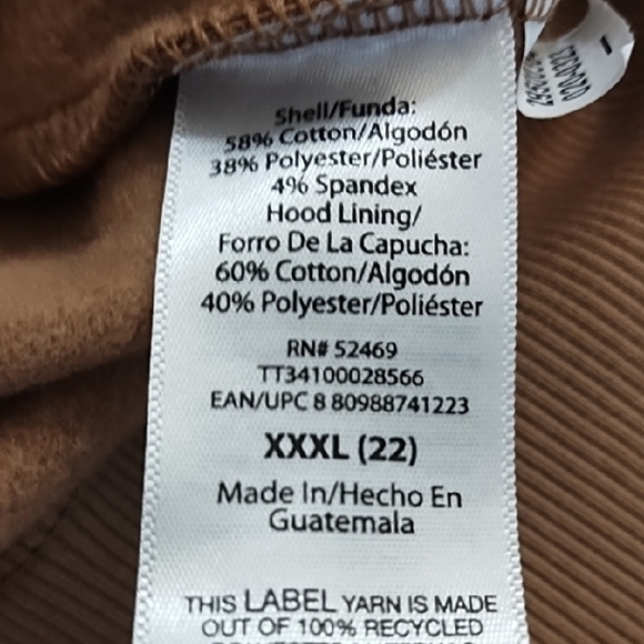 Cozy Tan/Brown Fleece Zip up Hoodie Sweatshirt - Picture 5 of 12